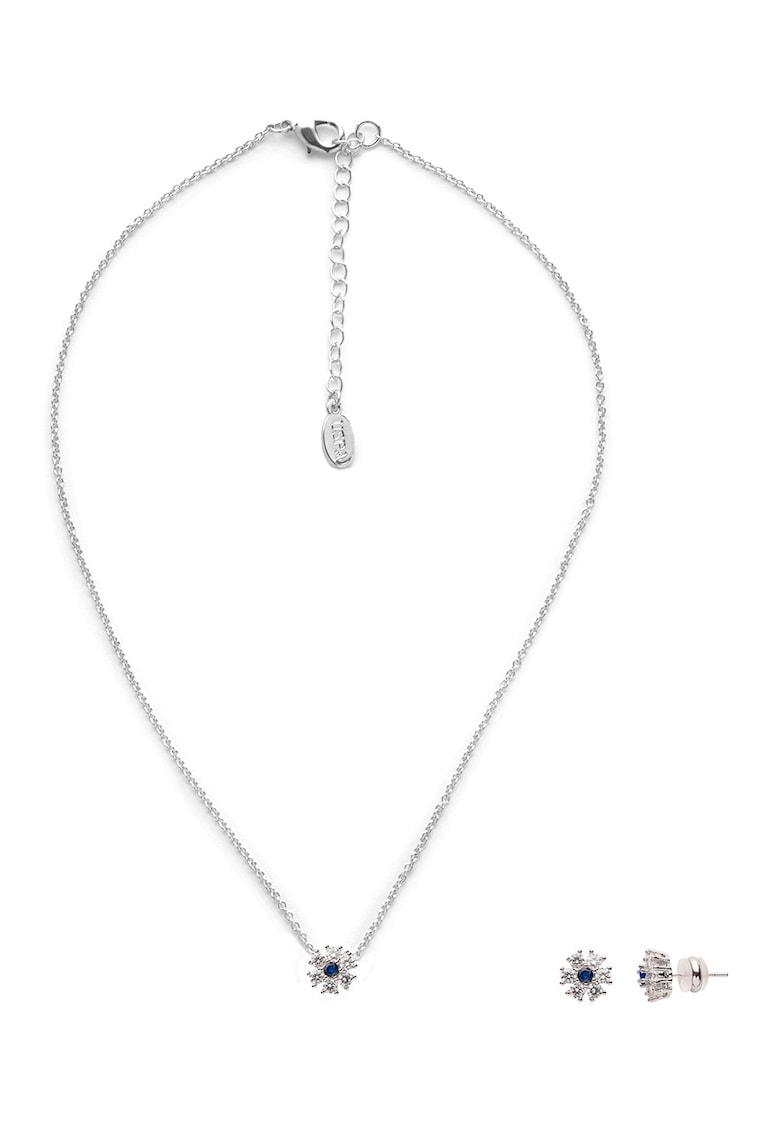 Set de colier cu pandantiv in forma de fulg de nea si cercei