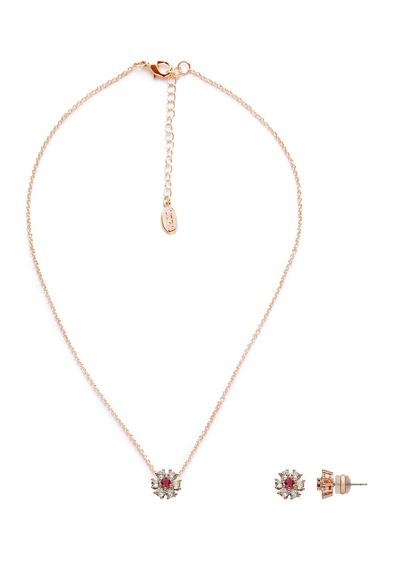 Set de colier cu pandantiv in forma de fulg de zapada si cercei