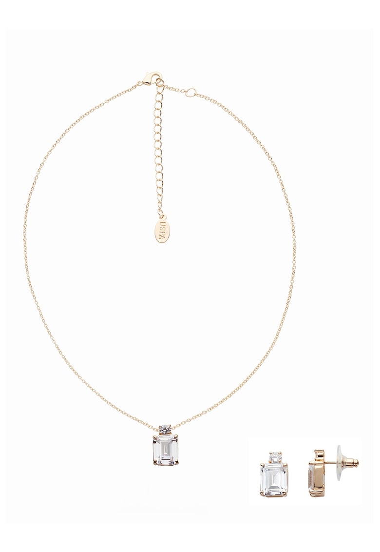 Set de colier - pandantiv si cercei cu cristale