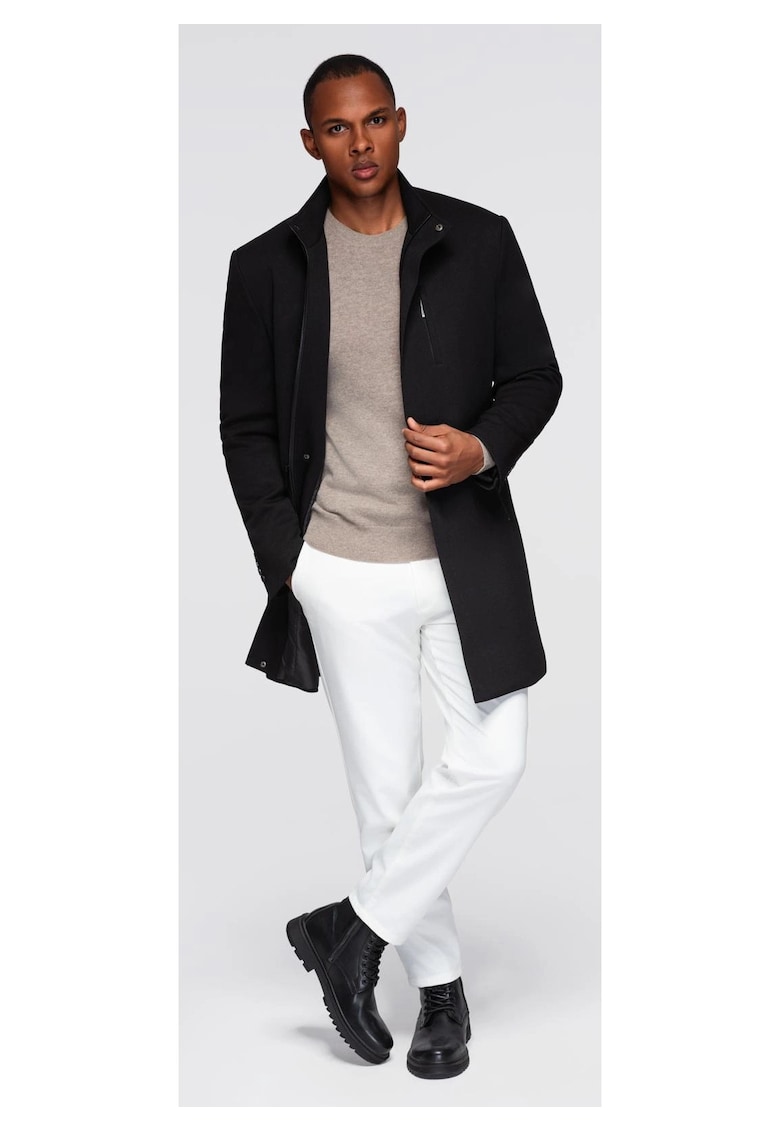 Palton structurat cu guler inalt OM-COWC-0136