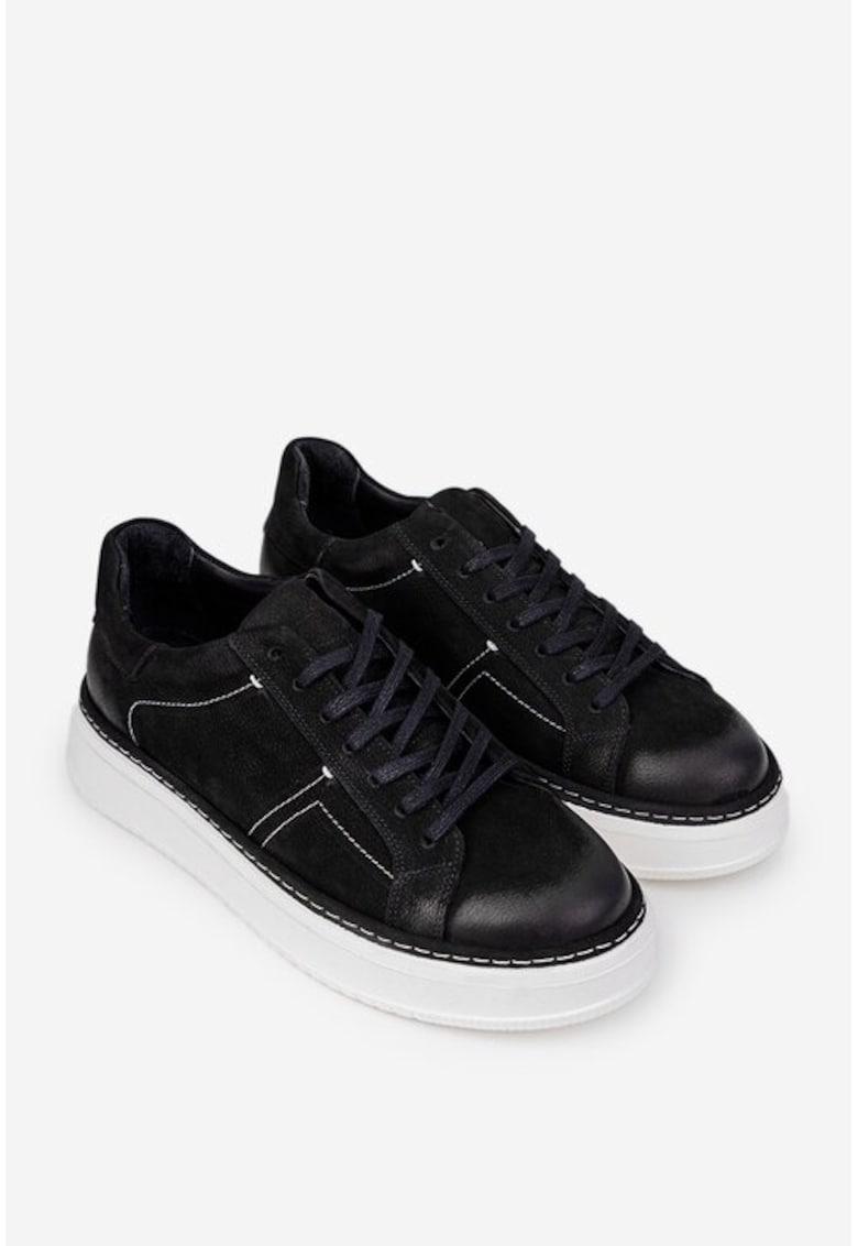 Pantofi clasici barbati piele neagra - Negru