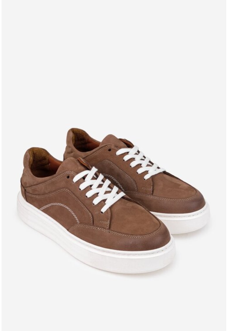 Pantofi barbati confectionati din piele taupe