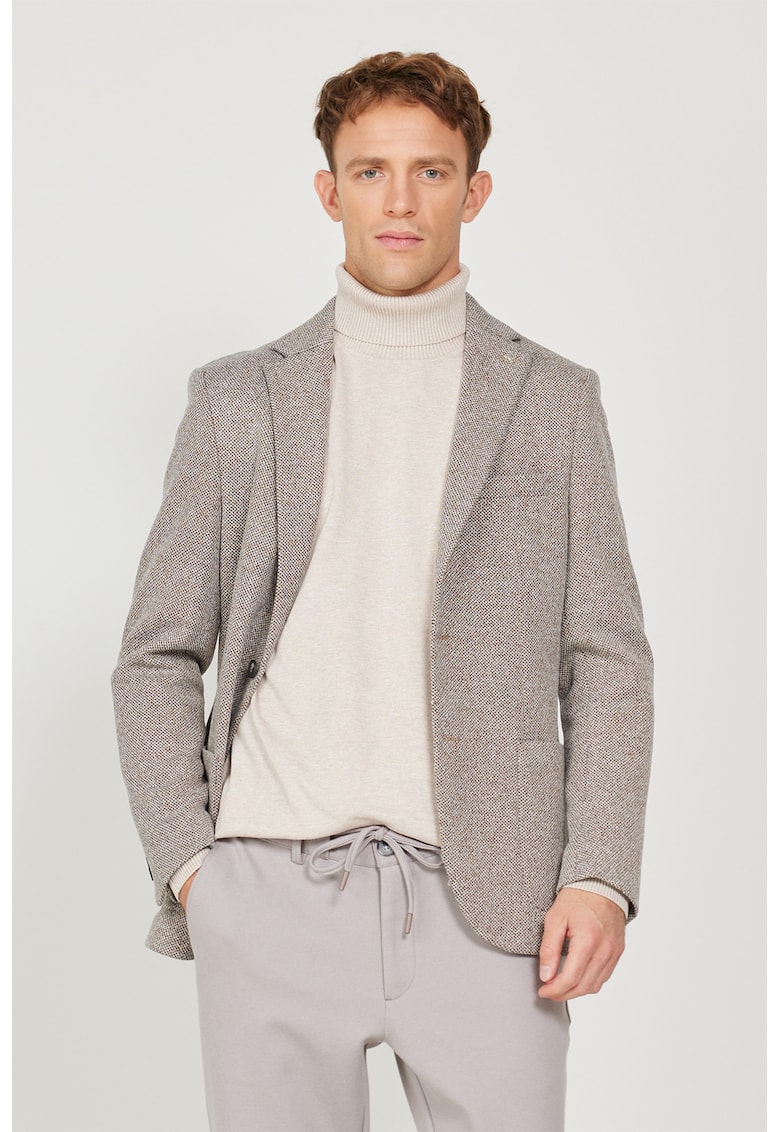 Sacou regular-fit din amestec de bumbac