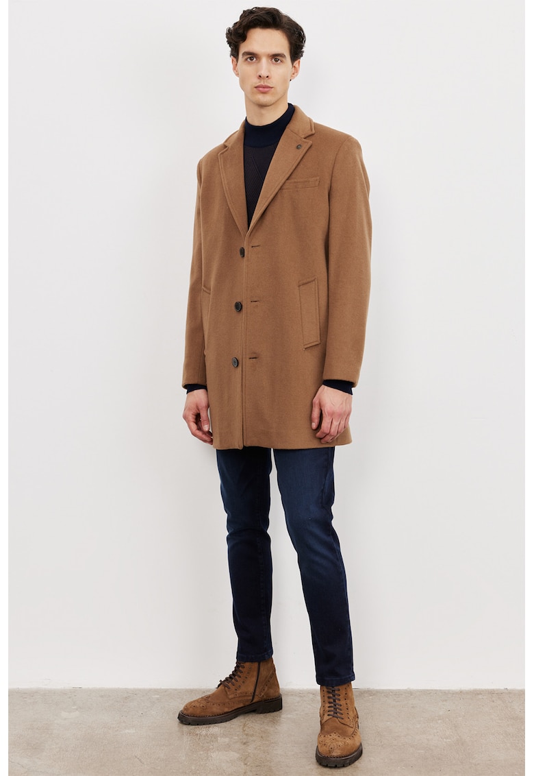 Palton din amestec de lana cu doi nasturi