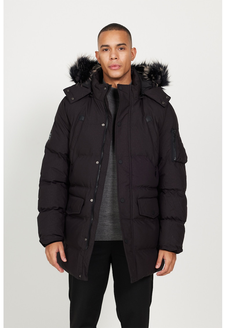 Geaca cu vatelina si garnitura cu blana sintetica