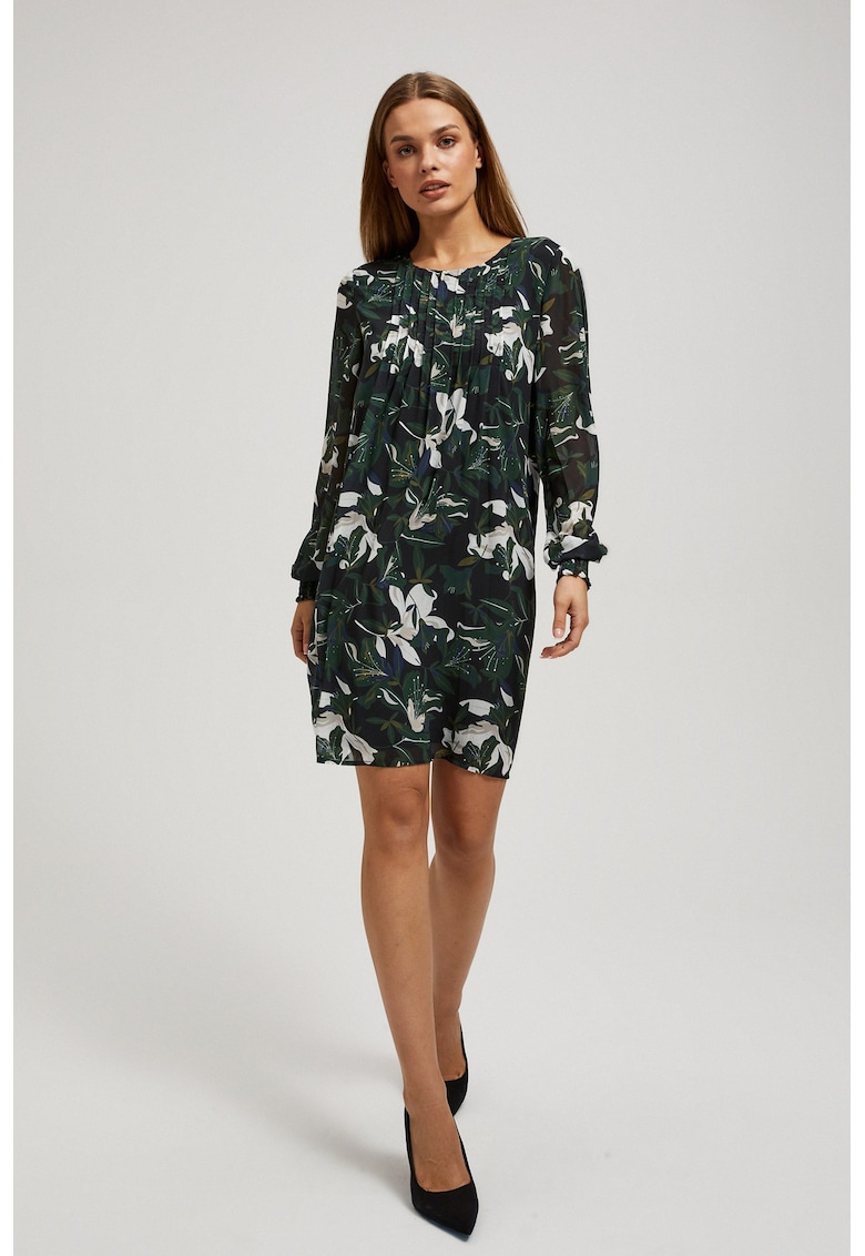 Rochie florala - Verde inchis
