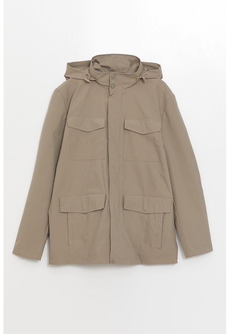 Jacheta cu buzunare exterioare si gluga