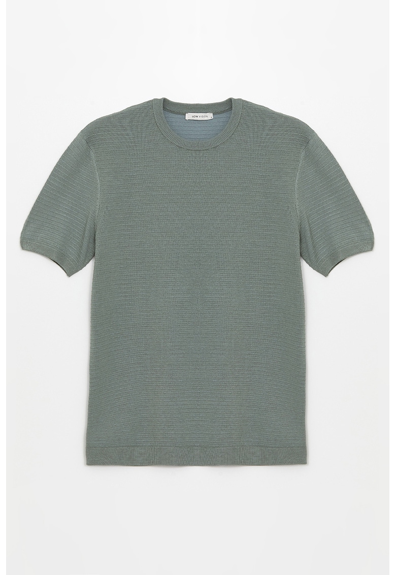 Pulover cambrat cu maneci scurte