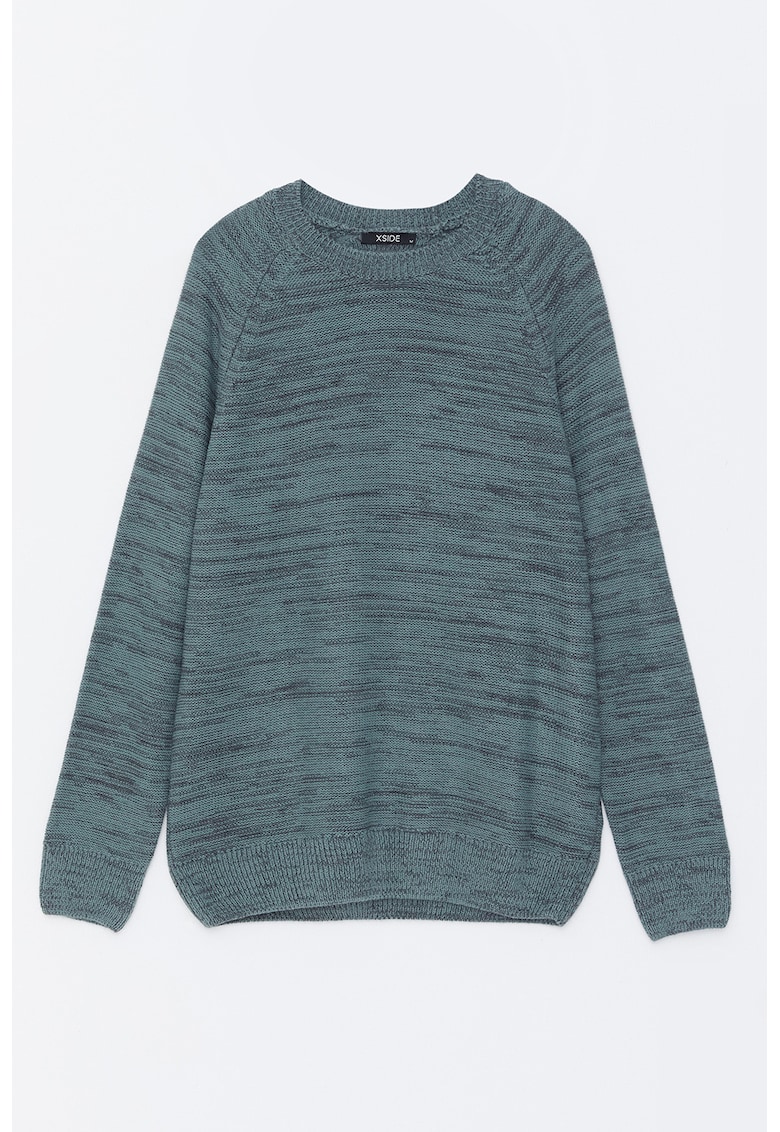 Pulover uni cu decolteu rotund