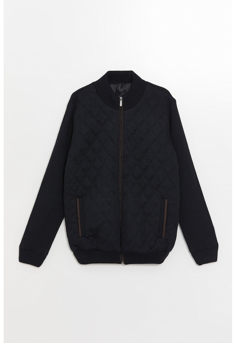 Jacheta bomber cu buzunare laterale si model uni