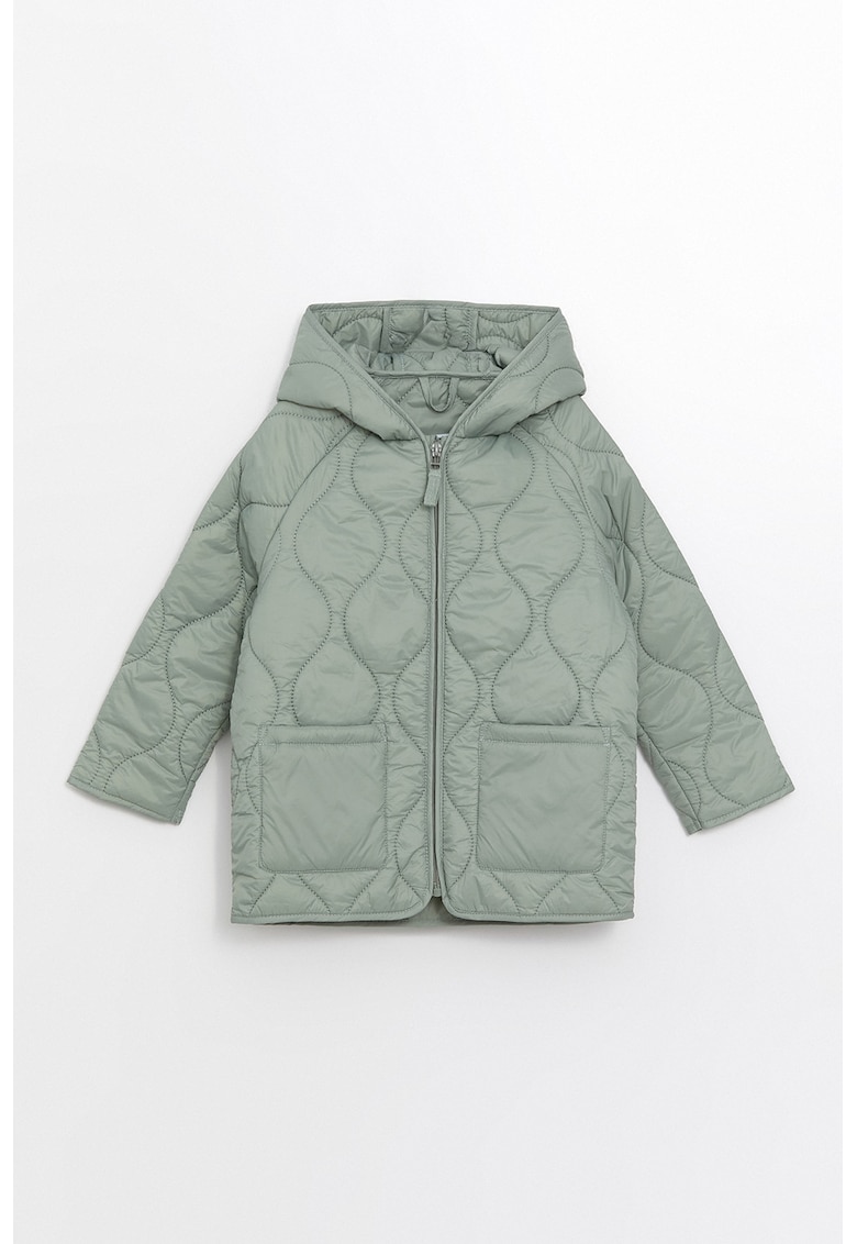 Geaca cu buzunare aplicate si fermoar