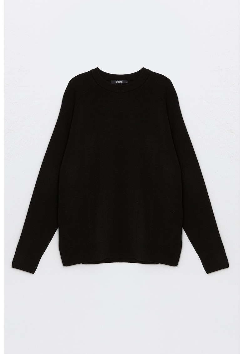 Pulover tricotat fin cu maneci raglan