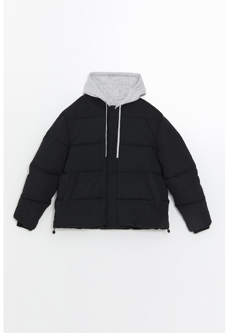 Geaca matlasata cu design 2-in-1 si gluga