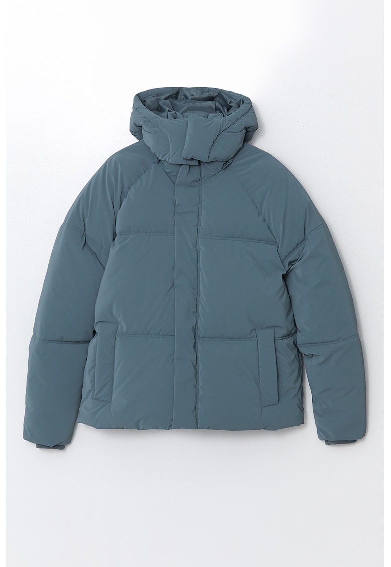 Geaca matlasata cu gluga si model uni