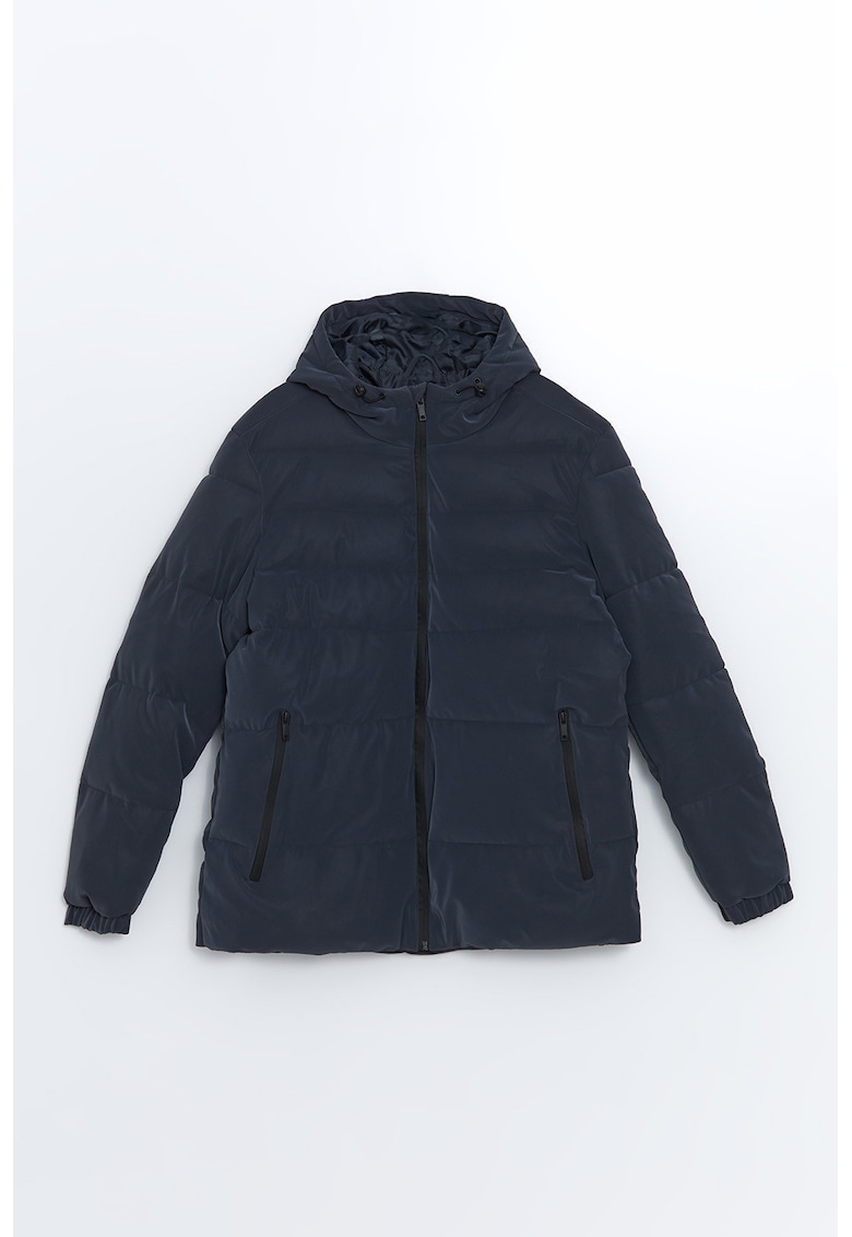 Geaca regular-fit cu gluga - Negru