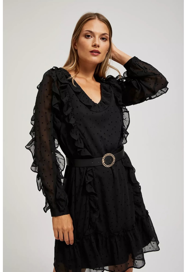 Rochie cu volane - Negru