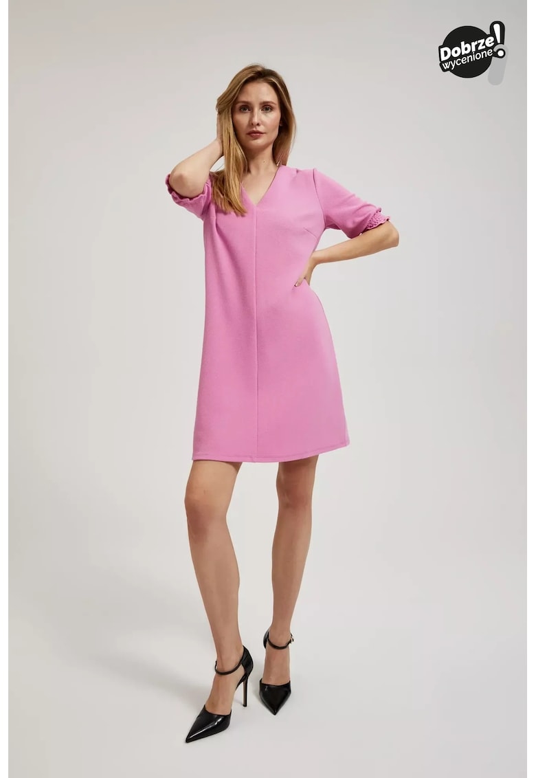 Rochie cu maneci scurte roz - Roz