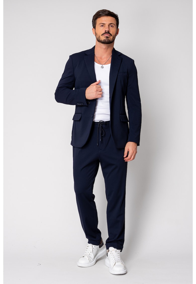 Costum Flex sacou si pantalon lung Navy 18827 - Bleumarin