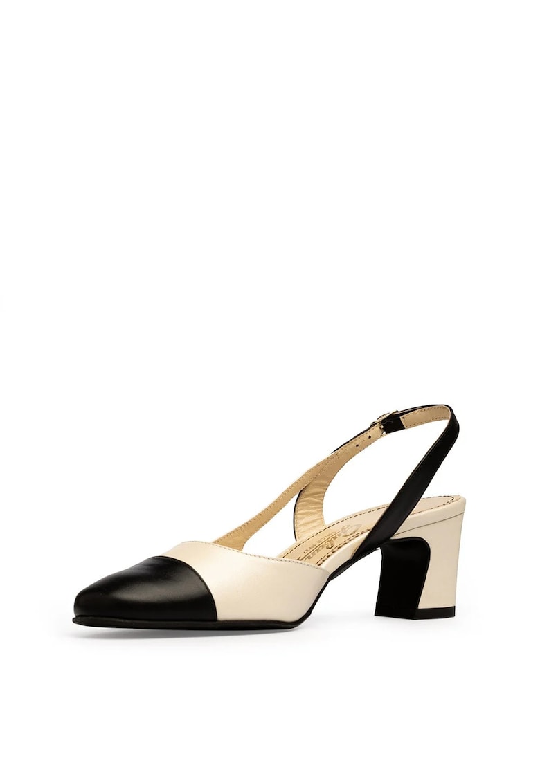 Pantofi din piele naturala cu varf rotund