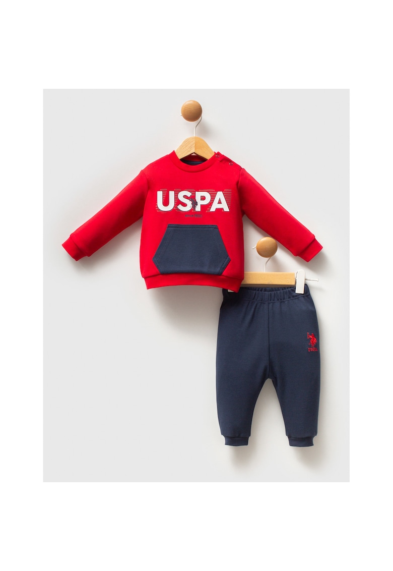 Set de bluza si pantaloni de trening cu design colorblock