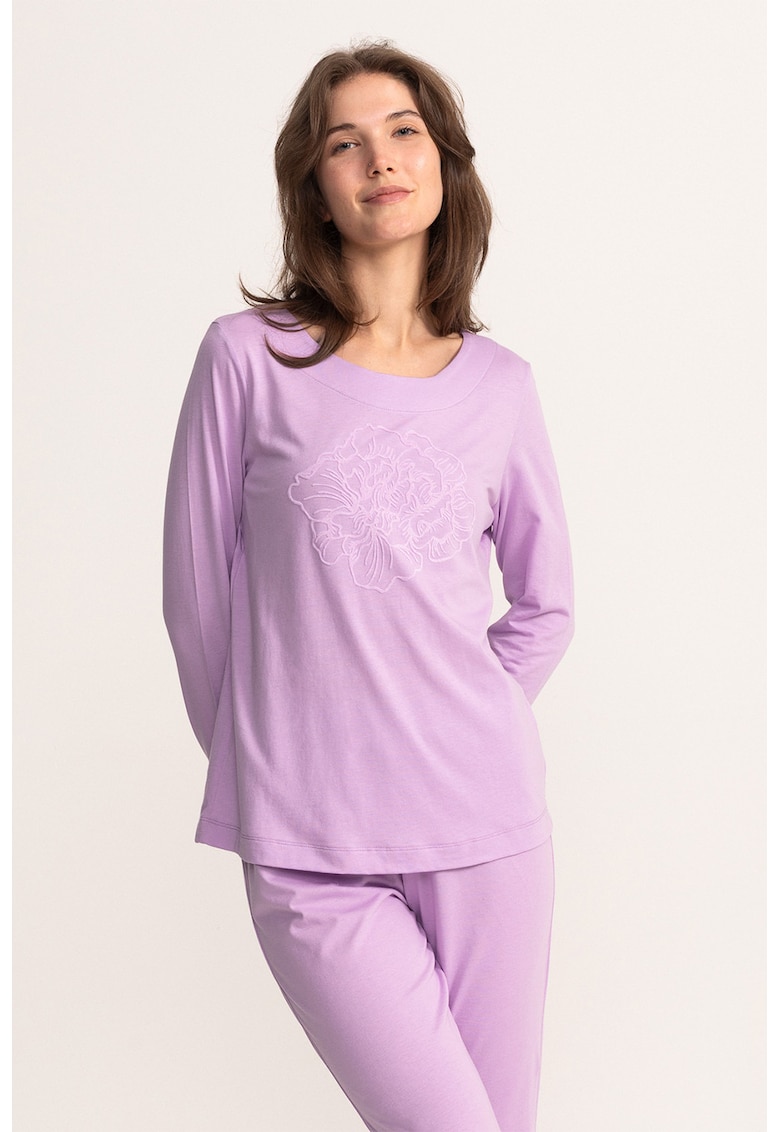 Pijama din amestec de modal cu decolteu rotund Maria