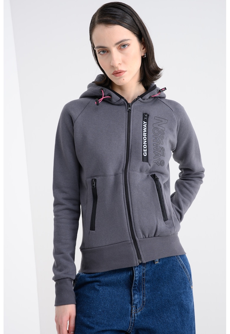 Hanorac cu fermoar si maneci raglan Fiona