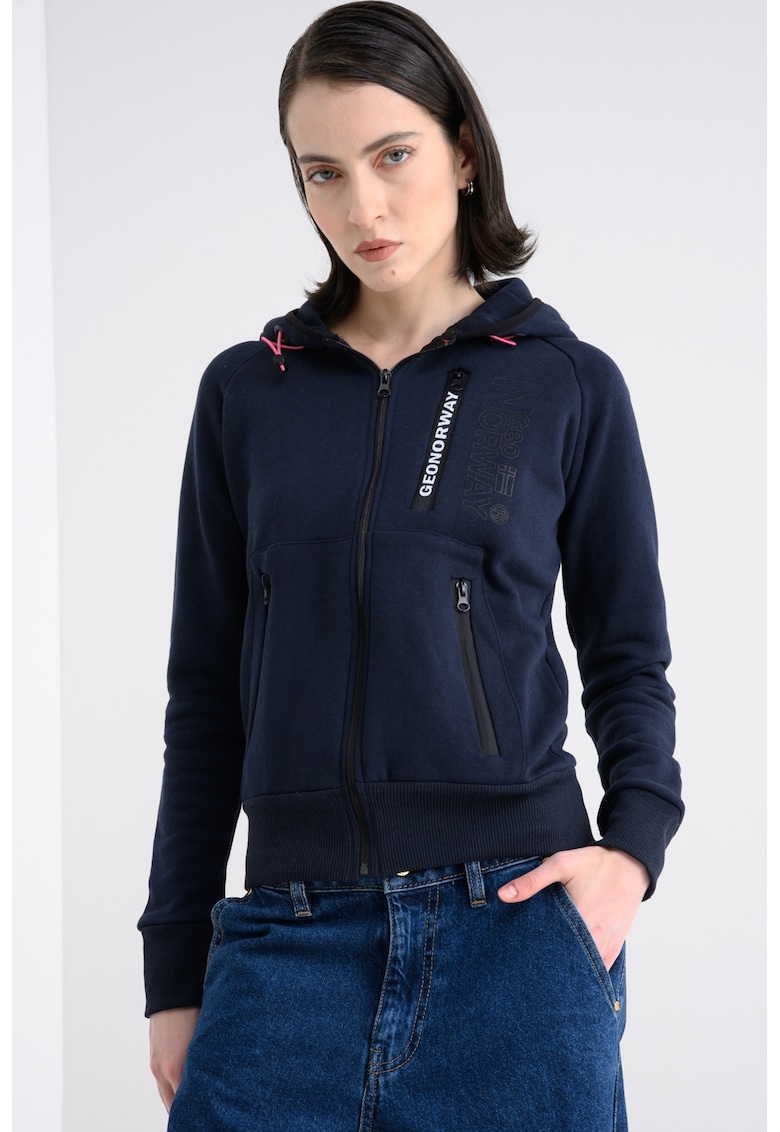 Hanorac cu fermoar si maneci raglan Fiona