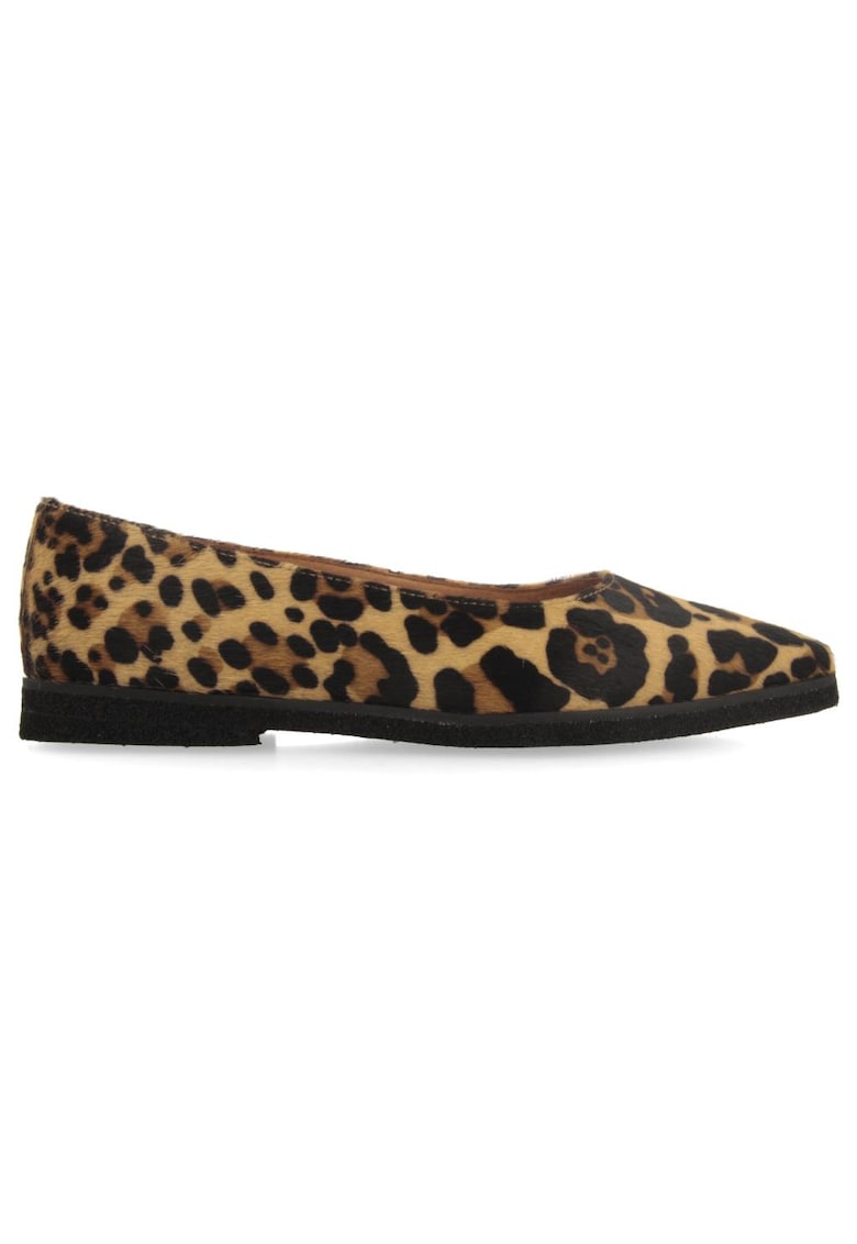 Balerini cu animal print - Negru/Maro