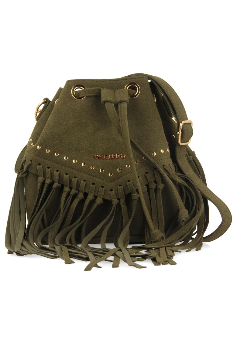 Geanta bucket cu garnituri cu franjuri