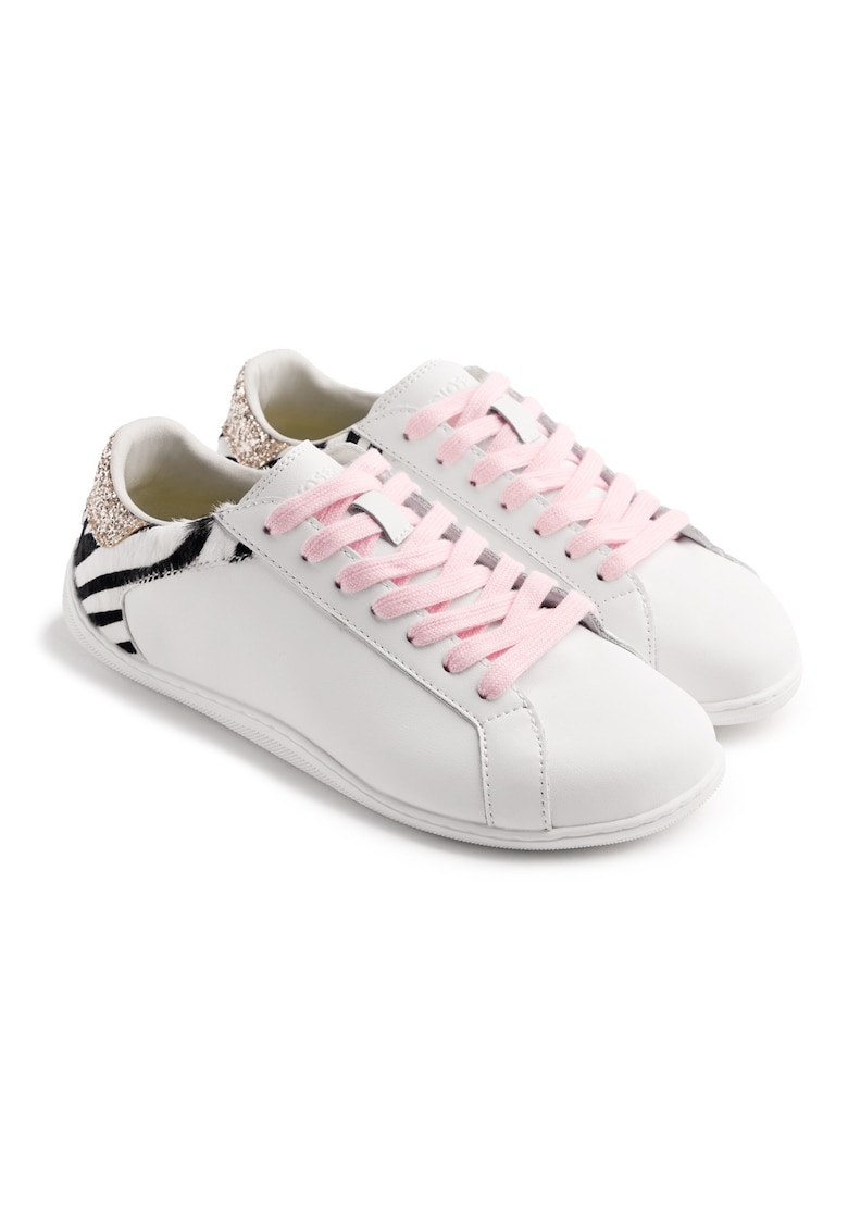 Pantofi sport low-cut din piele - Negru/Alb optic
