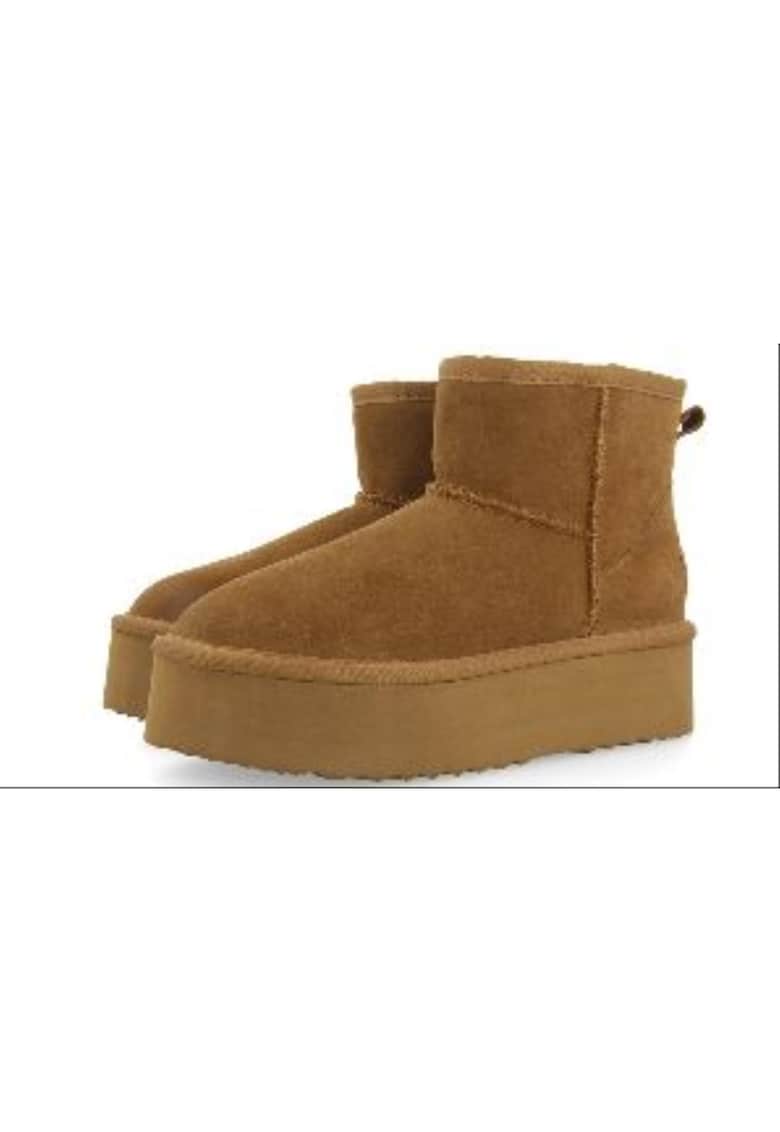 Ghete slip-on din piele intoarsa - Caramel