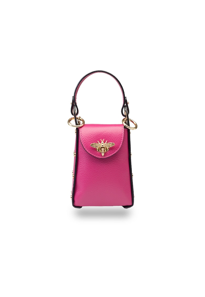 Geanta dama din piele naturala fucsia Sofi