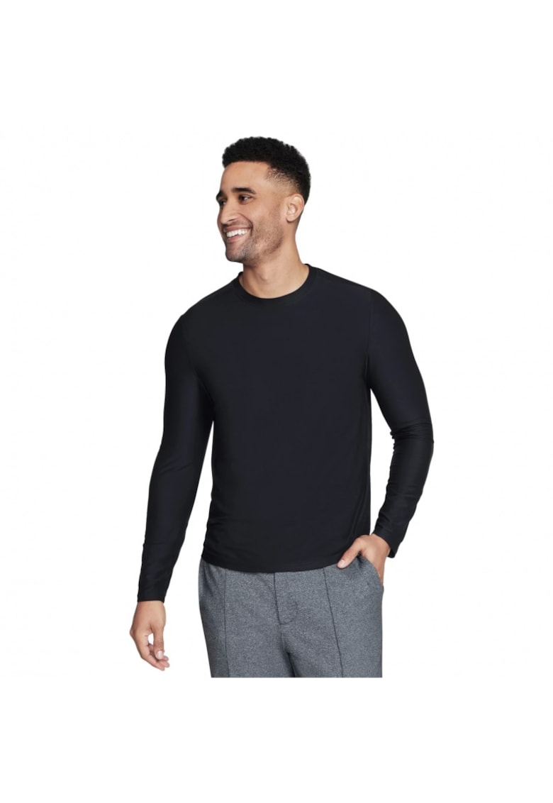 Bluze sport barbati - GoDri LT115B-BLK - cu maneca lunga - negru - poliester -