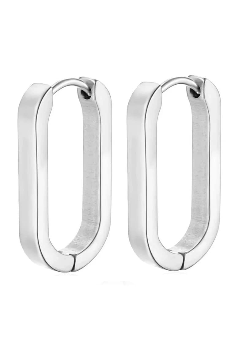 Cercei din otel inoxidabil cu forma ovala - suflati cu aur 18k Denver C2