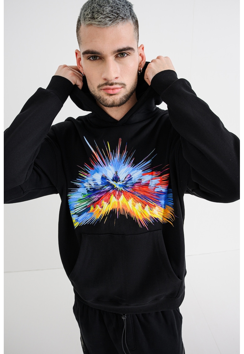 Hanorac cu imprimeu grafic - Rosu/Negru/Albastru