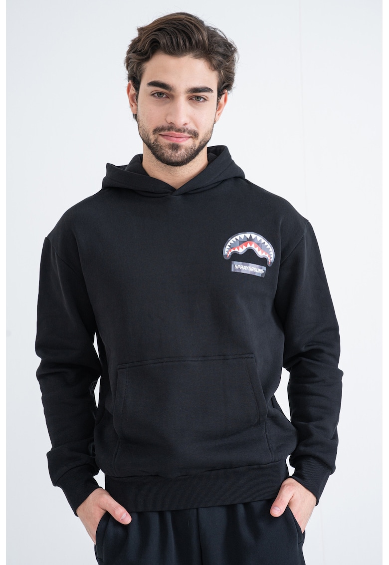 Hanorac din bumbac cu imprimeu logo