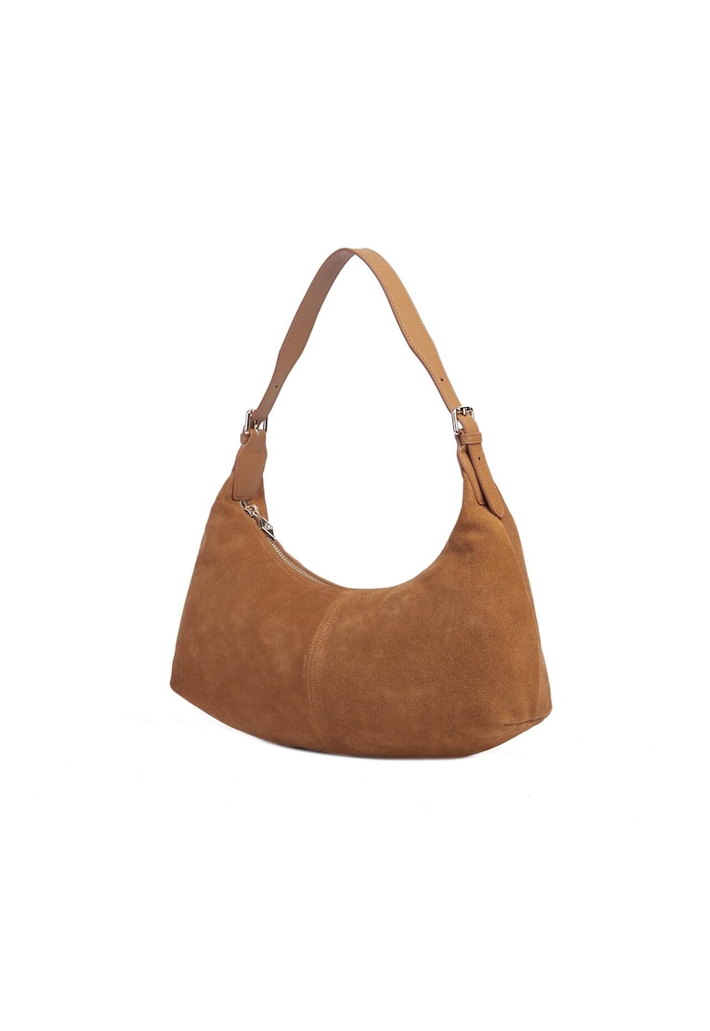 Geanta din piele intoarsa cu bareta detasabila pentru umar Neva