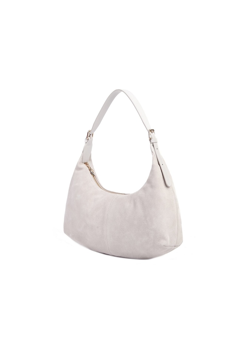 Geanta din piele intoarsa cu bareta detasabila pentru umar Neva