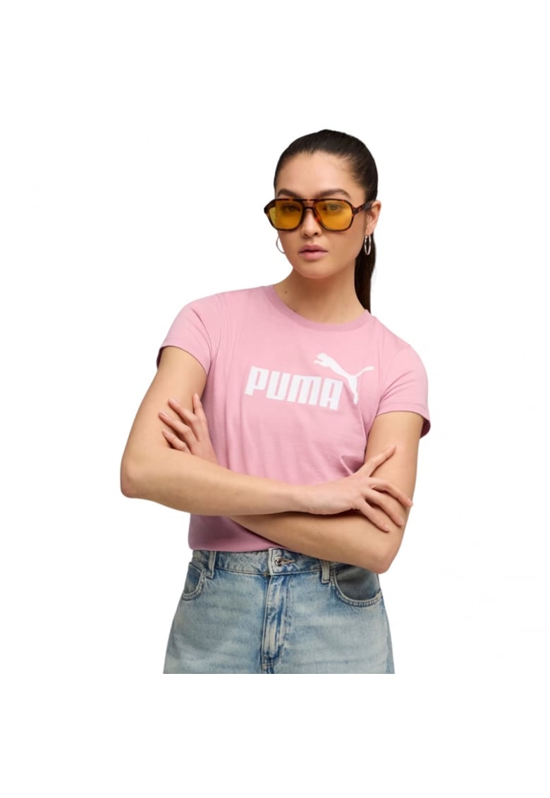 Tricou sport dama - Ess No.1 Logo - roz - material bumbac