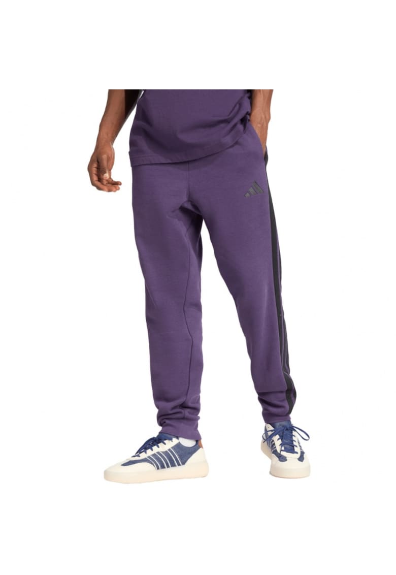 Pantaloni sport barbati Essentials 3-stripes - fleece - culoare mov