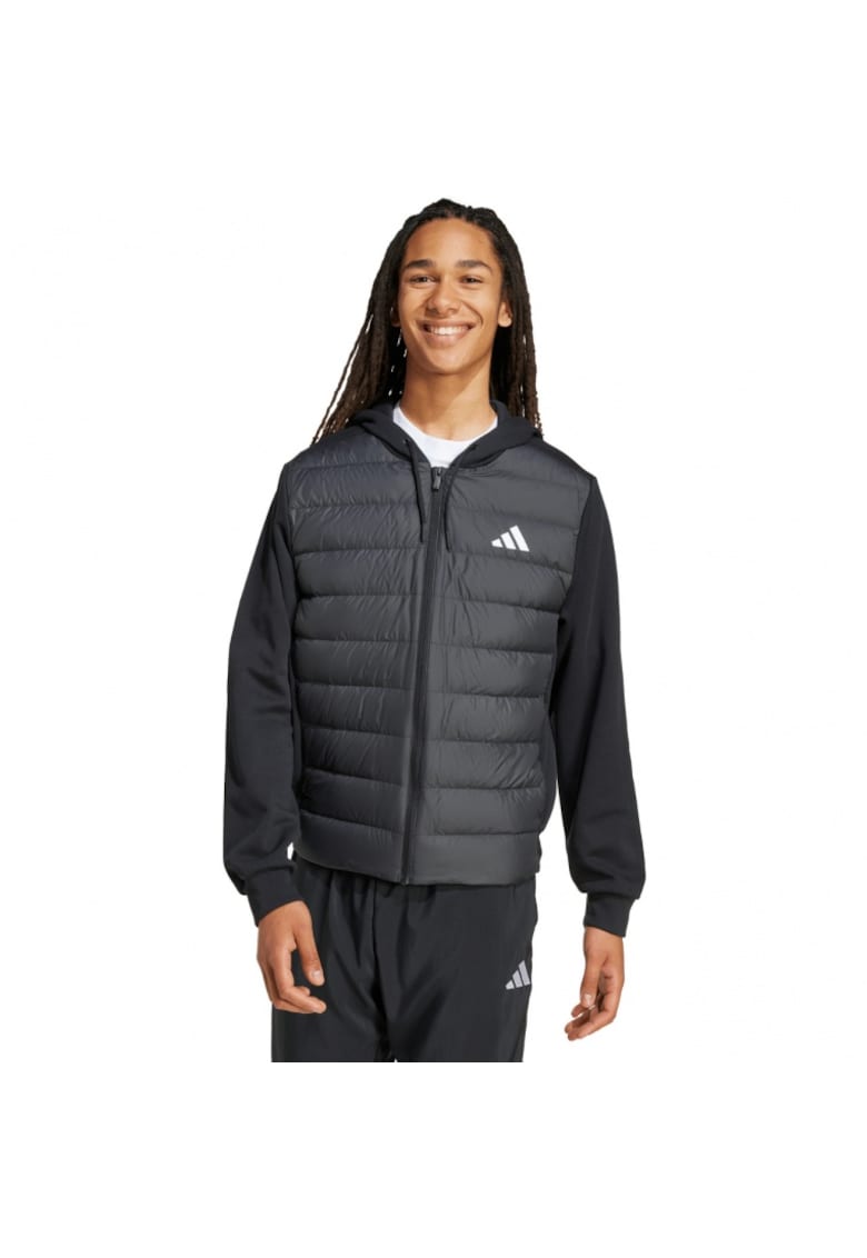 Geaca barbati Essentials Climawarm Hybrid Down - cu gluga - negru - material calduros -