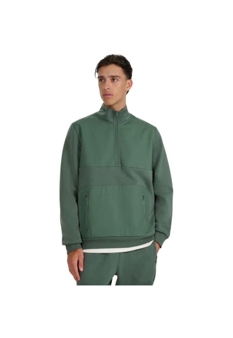 Bluza cu fermoar 1/2 - verde - barbati - stil de viata
