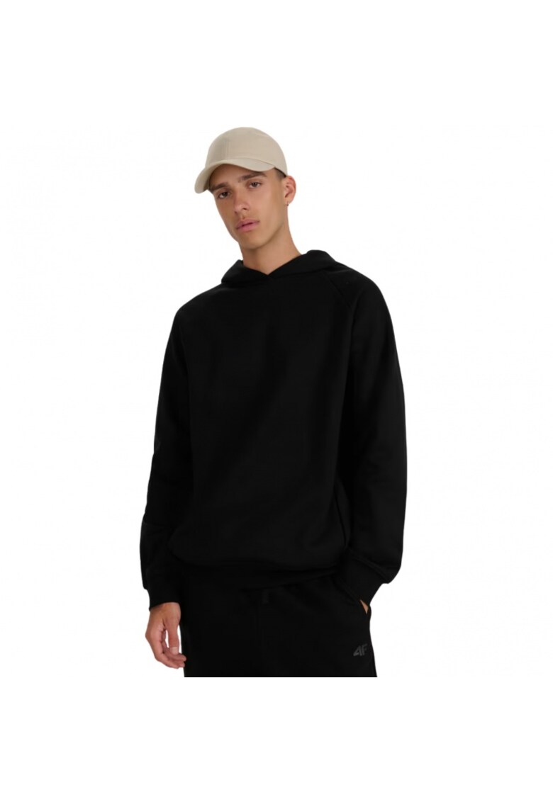 Hanorac sport barbati - negru - fara fermoar - gluga