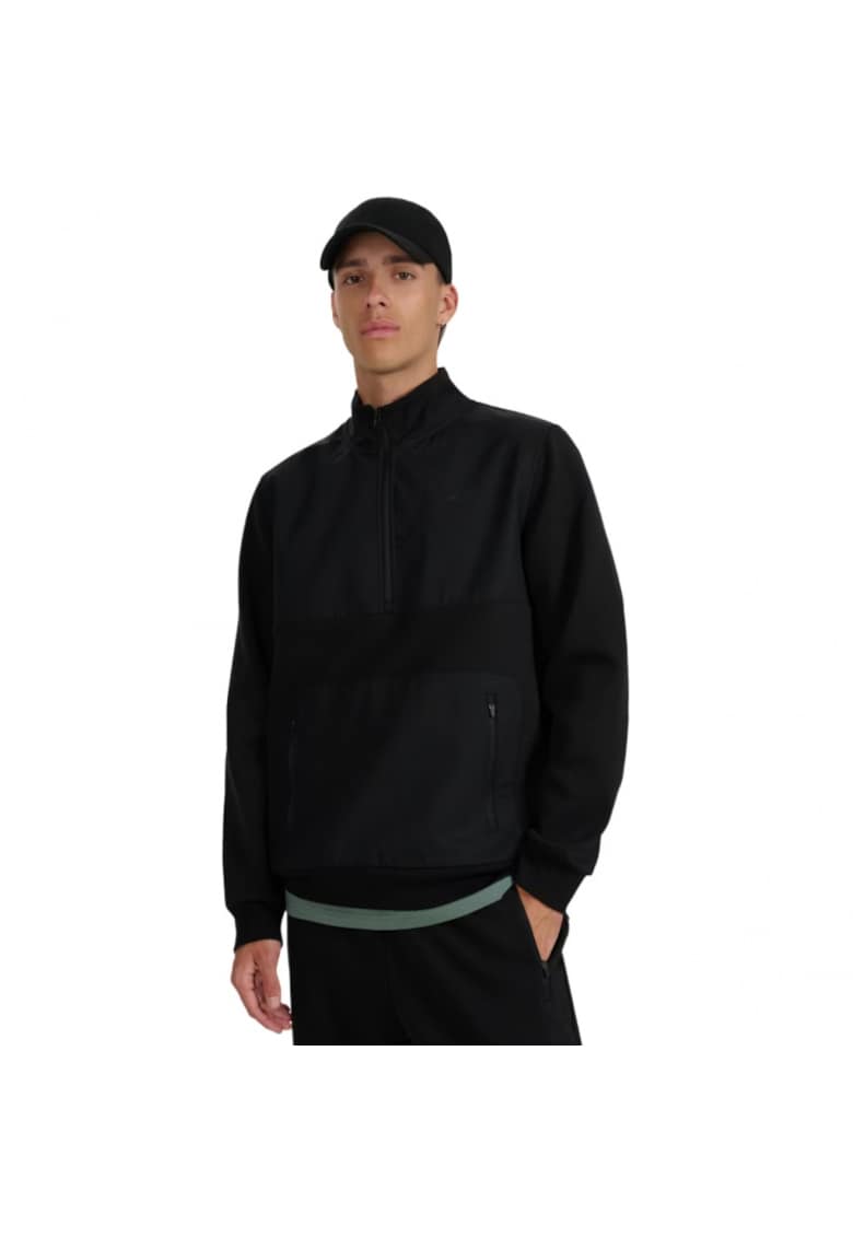 Bluza cu fermoar 1/2 - negru - barbati - stil de viata