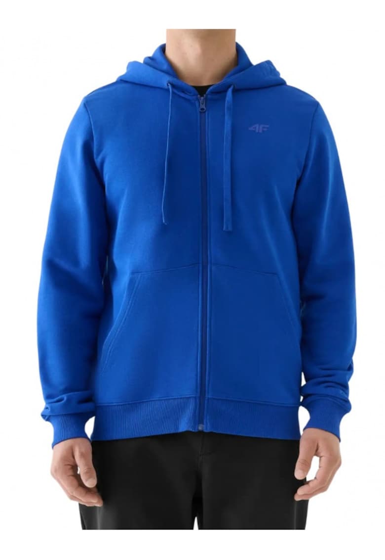 Hanorac barbati - cu fermoar - albastru - sportiv - pentru recreere si turism