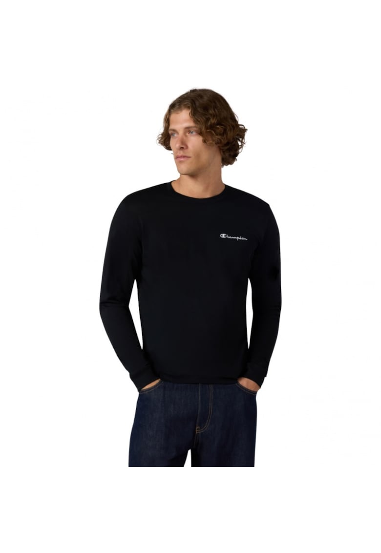 Bluza sport barbati 221799 Kk001 - cu maneca lunga - negru - bumbac