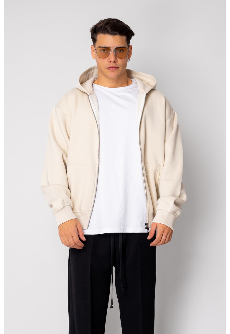 Hanorac cu fermoar Light Biege II 18888 - Bej deschis