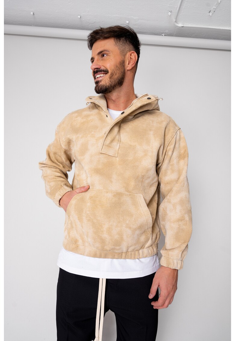 Hanorac cu fermoar scurt Beige 19007 - Bej