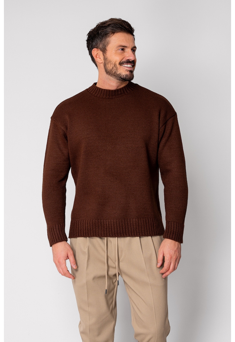 Pulover tricotat Brown 19052 - Maro
