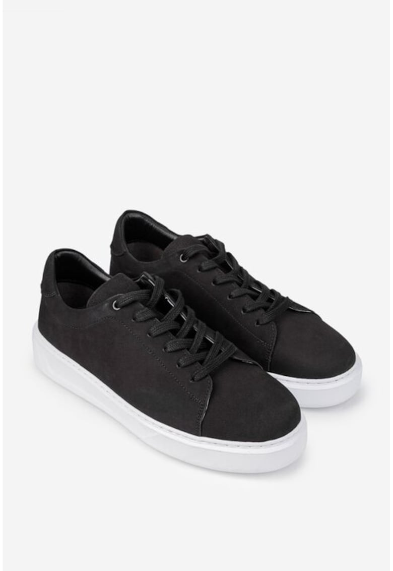 Pantofi barbati confectionati din piele neagra 42 - Negru